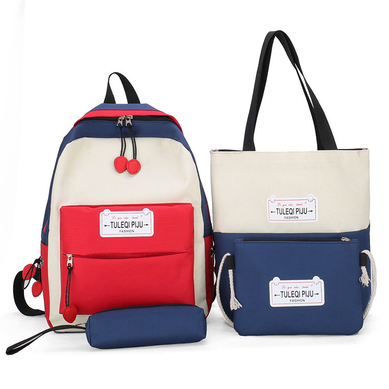 Ba Lô Đi Học Phối Màu Tương Phản Phong Cách Hàn Quốc Dành Cho Nữ