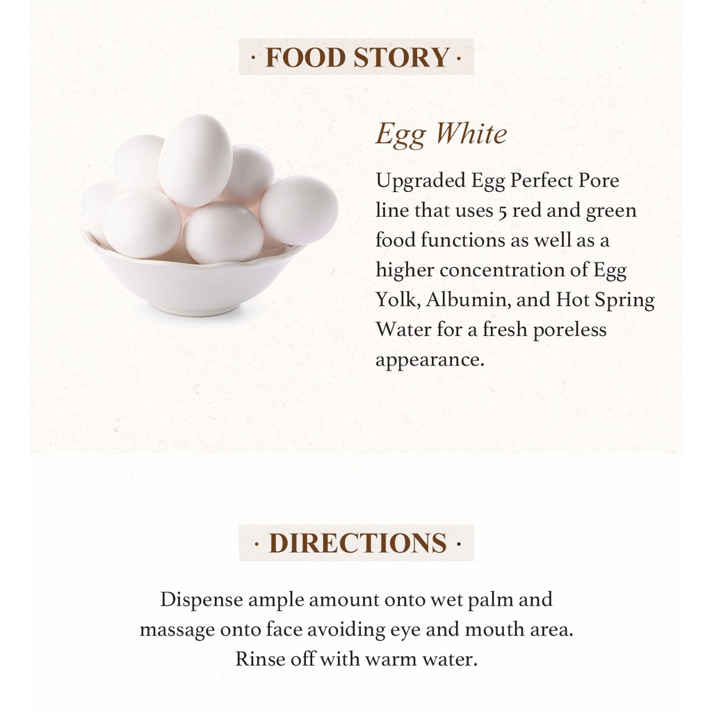 Egg White Pore Cleansing Foam 150ml / Tightening Pores and Reducing Blackheads / Light & Smooth Feeling