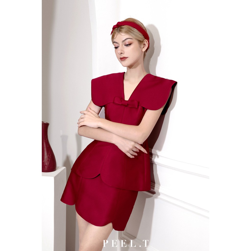 PEEL.T - Lacey Set - Set đỏ tiểu thư đi chơi, dự tiệc, công sở