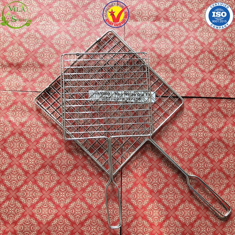 Vỉ Nướng Inox, Vỉ Nướng Thịt inox Loại Mắt Lưới Dày Vuông 1.5 cm Không Han Gỉ Cứng Cáp