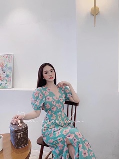 ĐẦM MAXI VOAN HOA NHẤN BÈO