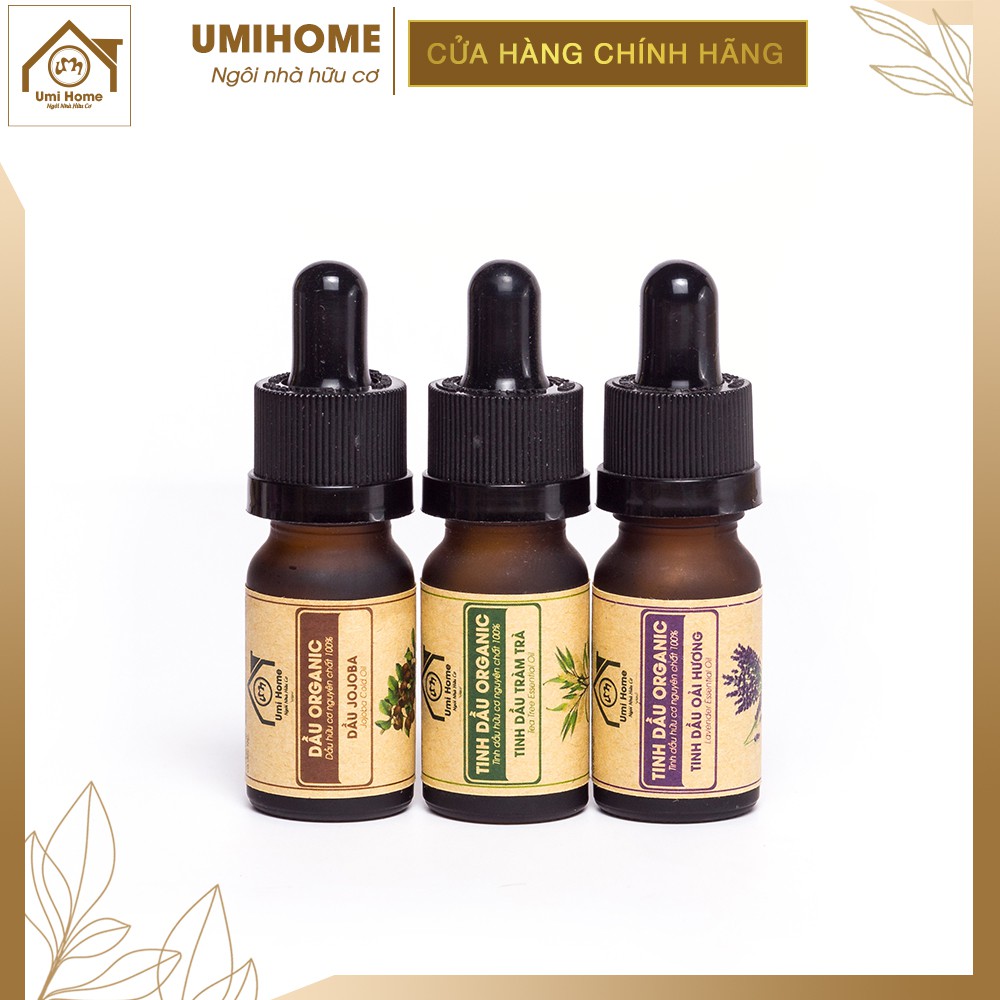 Combo Tinh Chất Xử Lý Mụn, Ngừa Thâm UMIHOME gồm TD Jojoba, TD Tràm Trà, TD Oải Hương (10mlx3). Tặng Bột Khoai Tây 125g