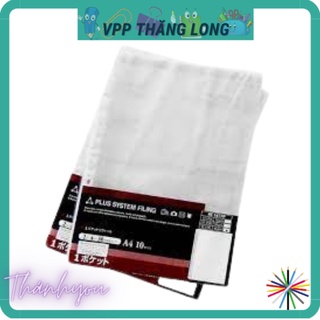 1 tập 10 chiếc túi nilon đục lỗ, file đục lỗ Plus dày đẹp