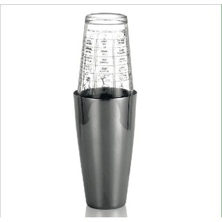 Bình lắc 2 mảnh - Ly boston inox + mixxing thủy tinh