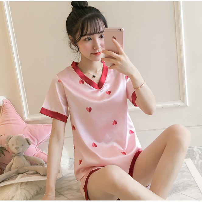 Đồ mặc nhà lụa ngắn - BunBun Homewear - Set LN09 | BigBuy360 - bigbuy360.vn