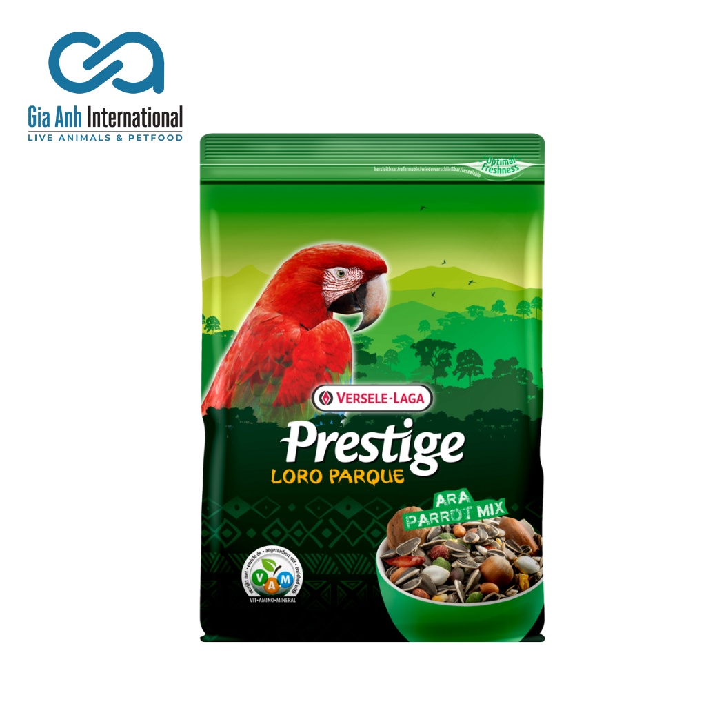 Hạt Trộn Cho Vẹt Đuôi Dài Lớn, Macaw - Versele-laga Macaw Prestige Ara Parrot Mix Bổ Sung Dinh Dưỡng Gói 2kg