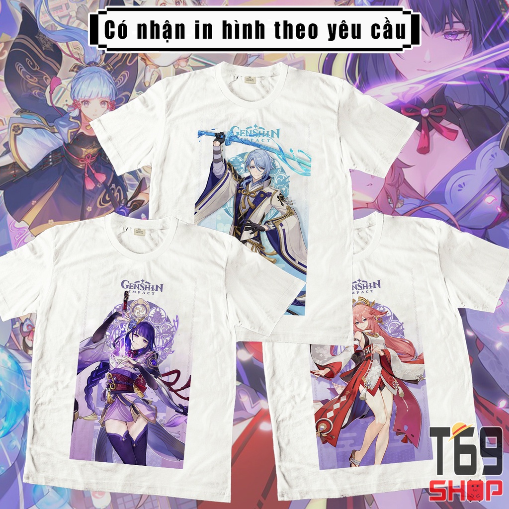[Có in theo yêu cầu] Áo thun game Genshin Impact - Nhân vật Inazuma
