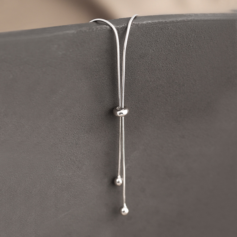 Vòng Cổ Mạ Bạc S925 Thiết Kế Đơn Giản Sang Trọng Cho Nữ