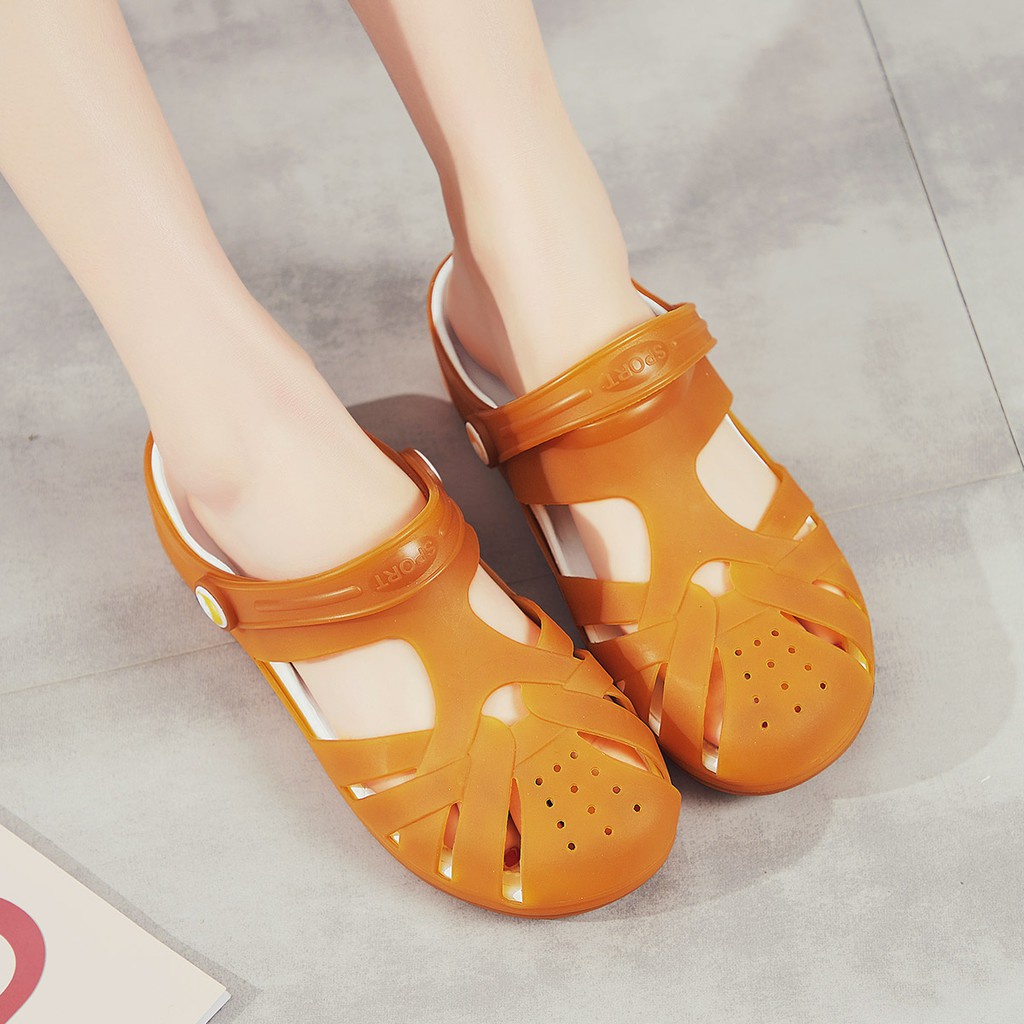 Xăng đan Crocs Bằng Nhựa Dẻo 5 Màu Cho Nữ