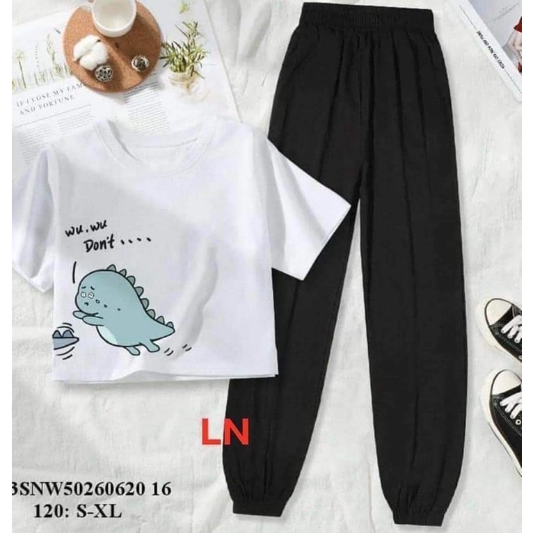 Sét áo croptop WU WU DON + quần bom TH6
