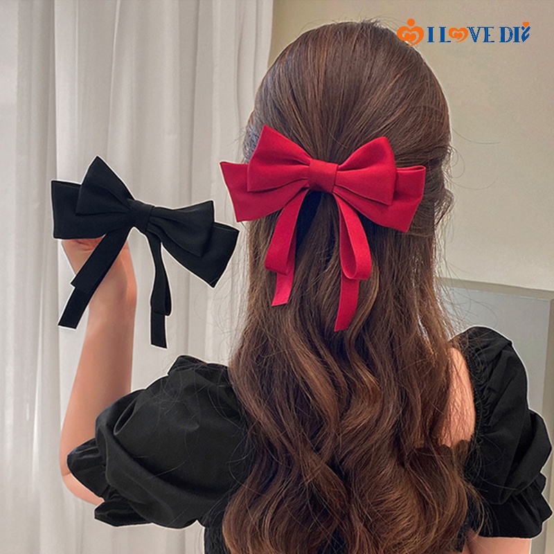 Kẹp Tóc Nơ Ruy Băng Hai Lớp Thanh Lịch / Kẹp Tóc Mỏ Vịt Lớn / Kẹp Tóc Siêu Cổ Tích