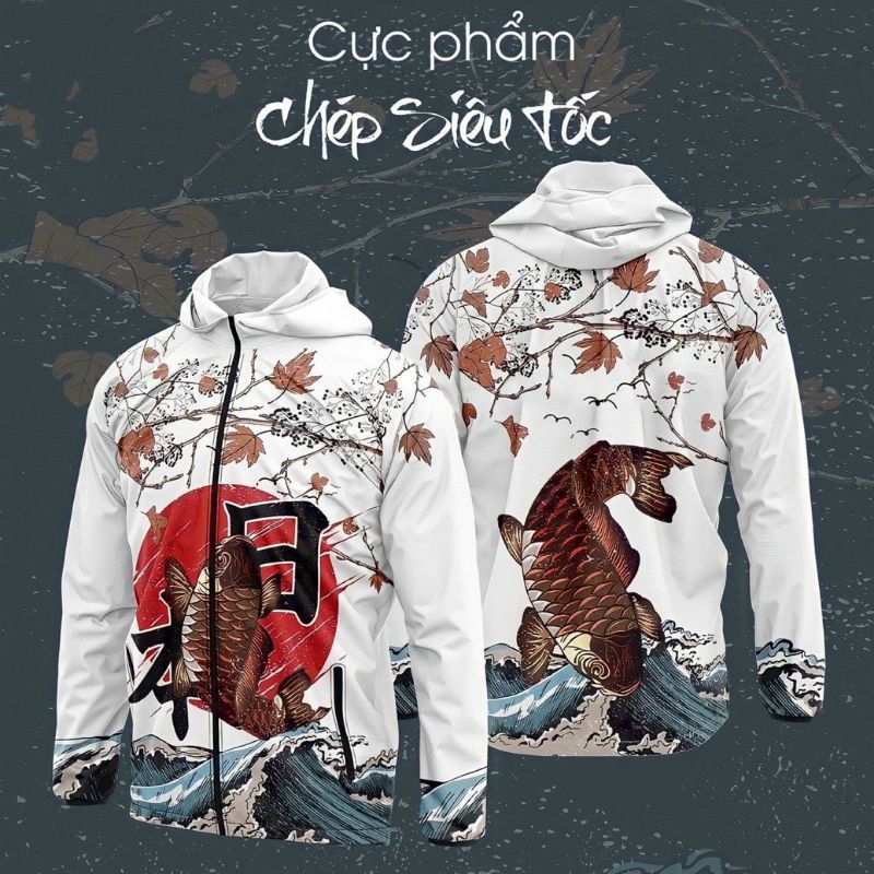 Áo chống nắng Áo câu cá Chép Siêu Tốc chất liệu thoáng mát