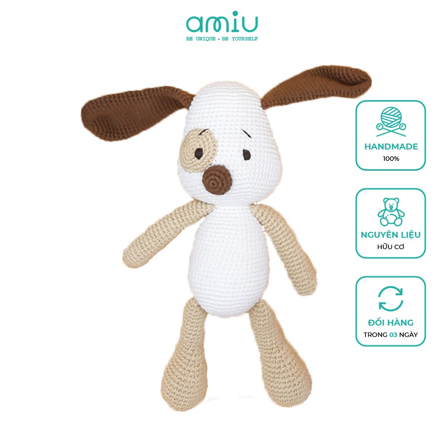 Gấu bông móc len Amigurumi cao cấp - Chó tai to - SP000236