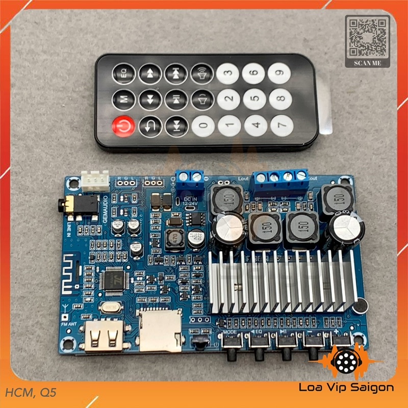 Mạch Gemaudio 2x50w TPA3116, Bluetooth 5.0, SD Card, USB, AUX input/output.