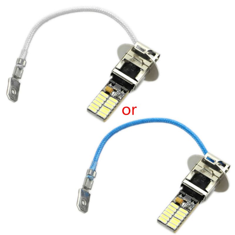 Bóng Đèn LED Ánh Sáng Trắng 24-SMD-4014 H3 6500K Đa Dụng Chất Lượng Cao