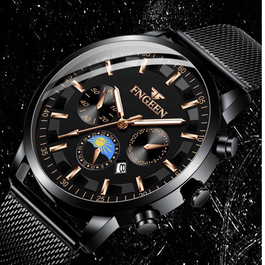 Đồng hồ nam FNGEEN chính hãng, dây thép nhuyễn lịch lãm sang trọng, siêu giảm giá, lên tay cực đẹp ( Mã: AF21 )