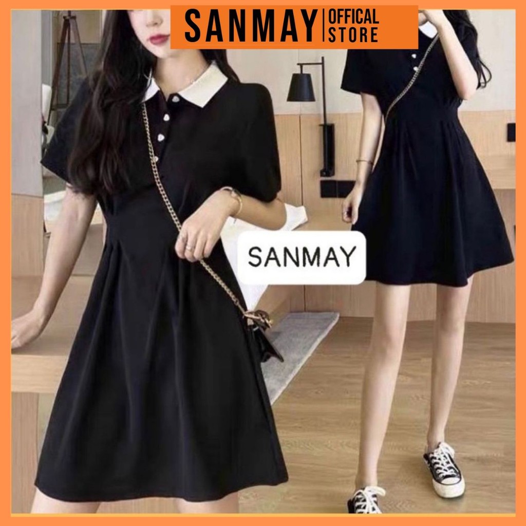 Váy Polo Nữ SANMAY Dáng Suông Cao Cấp Đầm Thun Ôm Body Đi Dự Tiệc Cưới Công Sở Đi Chơi Hàn Quốc Sang Trọng VD037