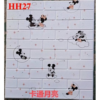 xốp dán tường hoạt hình hellokitty, micky và gạch thẻ