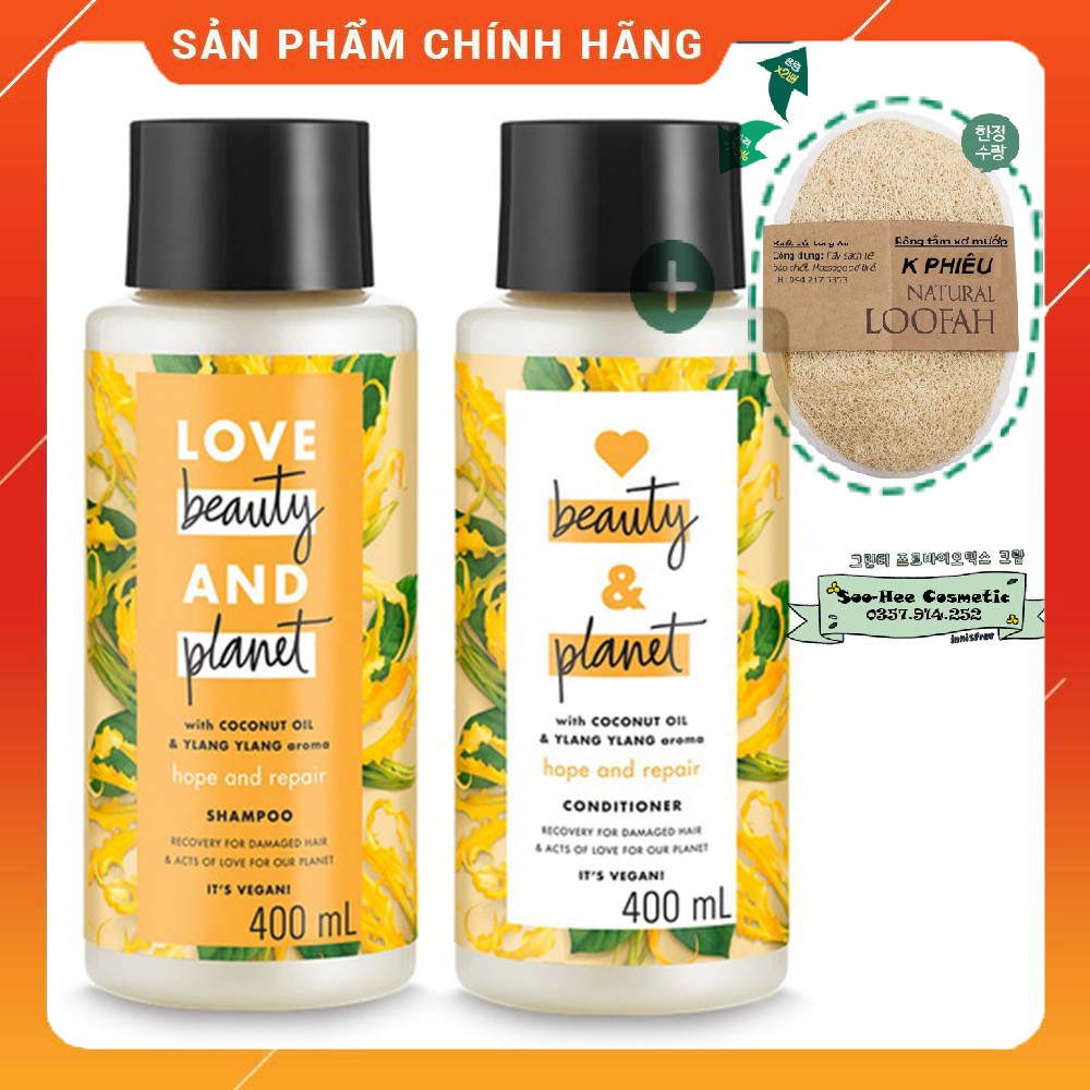 Dầu Gội phục hồi hư tổn dầu gội & dầu xả Love beauty and Planet 400ml/chai  DG168