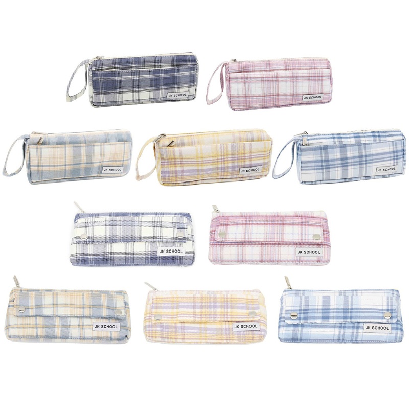 Túi Đựng Bút Bằng Vải Canvas 2 Lớp Sức Chứa Lớn Có Khóa Kéo Tiện Dụng