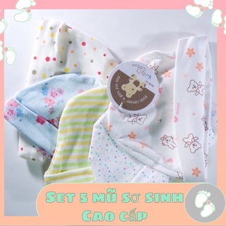 🍭Set 5 Mũ Sơ Sinh 🍭 KIDS CENTER (new born cap set)