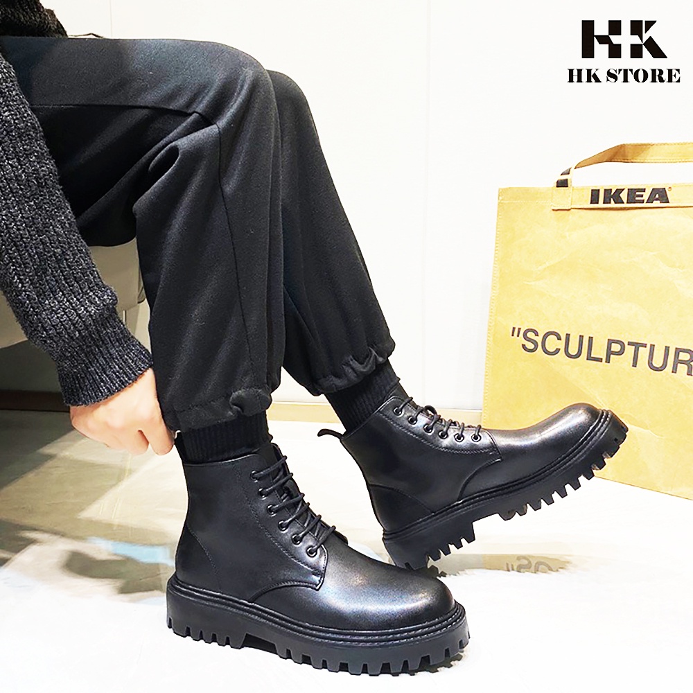 Giày COMBAT BOOTS da bò nhập khẩu hàng cao cấp đế đốc khỏe khắn - hàng chính hãng HK.STORE hàng siêu cấp