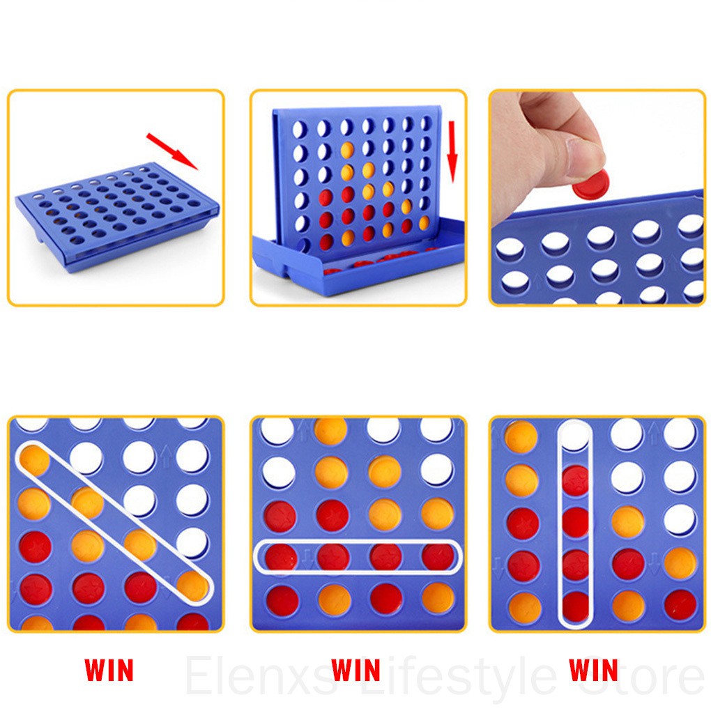 Children Stereo Board Game Family Reunion Party Adults Kids Portable Travel Four In Row ELEN