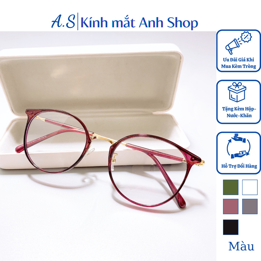 Gọng kính tròn to thời trang chất liệu nhựa bền đẹp 22642