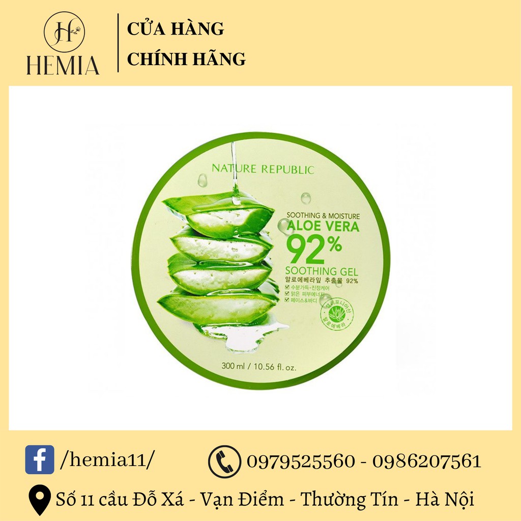 Kem dưỡng ẩm Nature Republic Soothing & Moisture Aloe Vera 92%