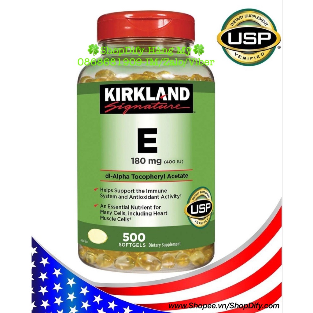 {Date 4/2024} Viên Uống Đẹp Da Của Mỹ Vitamin E 400 IU 500 viên Kirkland