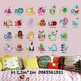 Decal Dán Tường Bảng Chữ Cái Con Vật Ngộ Nghĩnh XH6221