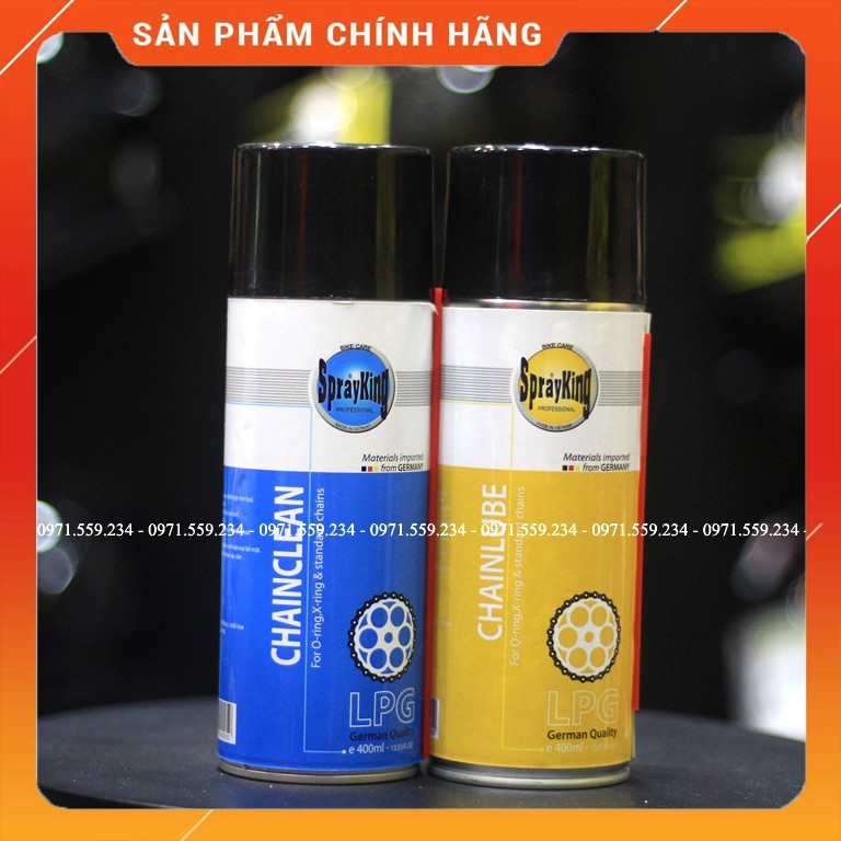 Bộ xịt vệ sinh sên gồm Dưỡng sên SprayKing + Rửa sên SprayKing  + Bàn chải sên 3D