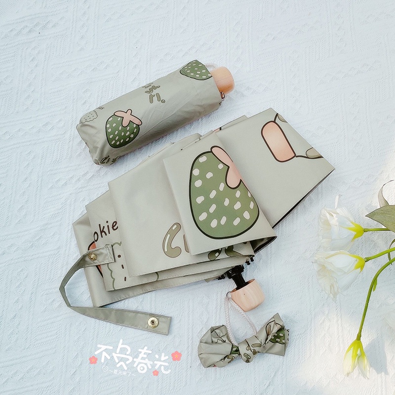 Dù Gấp Tự Động Chống Tia Cực Tím Họa Tiết Dễ Thương
