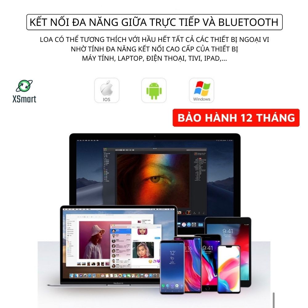 Loa vi tính bluetooth DURL BASS SADA S-20 có đèn LED, tương thích máy tính laptop pc tivi điện thoại nghe nhạc cực đã