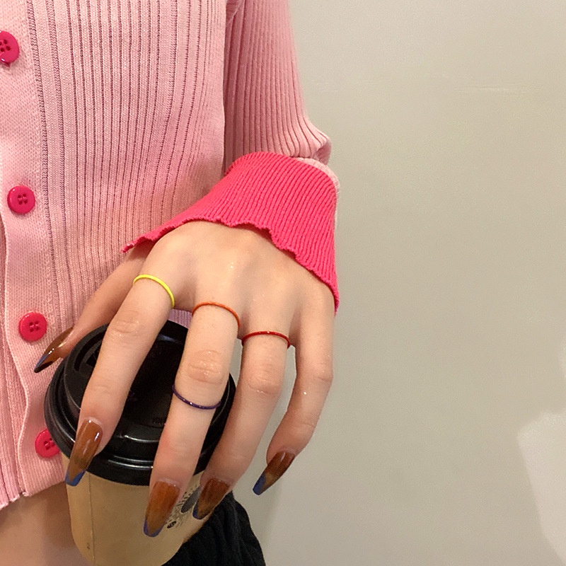 Nhẫn Đeo Ngón Trỏ Nhiều Màu Sắc Đơn Giản Thời Trang Cho Nữ