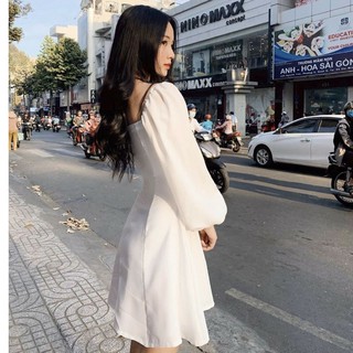 Đầm Dáng Xòe Voăn Tay Phồng