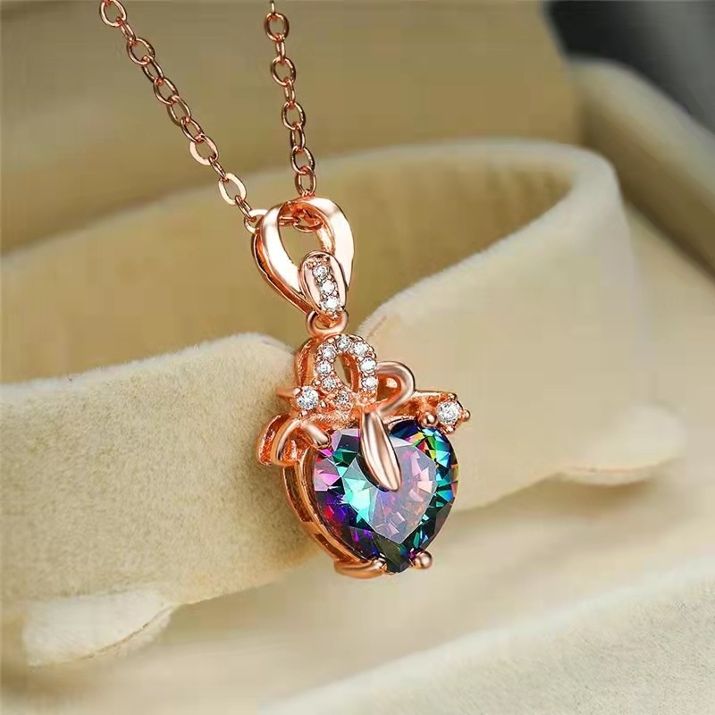 Vòng cổ Mặt Trái Tim Đính Đá Pha Lê Thời Trang Cho Nữ