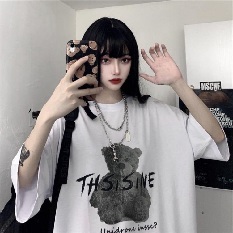 Áo thun tay lỡ Unisex Awesometee, áo phông form rộng ATL GẤU M392 M46