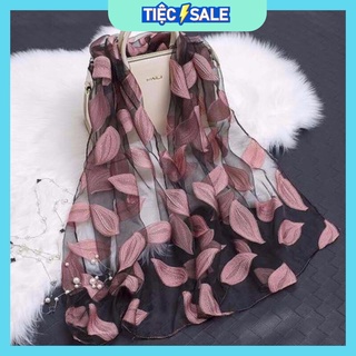 KHĂN VOAN THÊU LÁ THỜI TRANG PHONG CÁCH QUÝ PHÁI _ Giá Bán Sỉ Lẻ