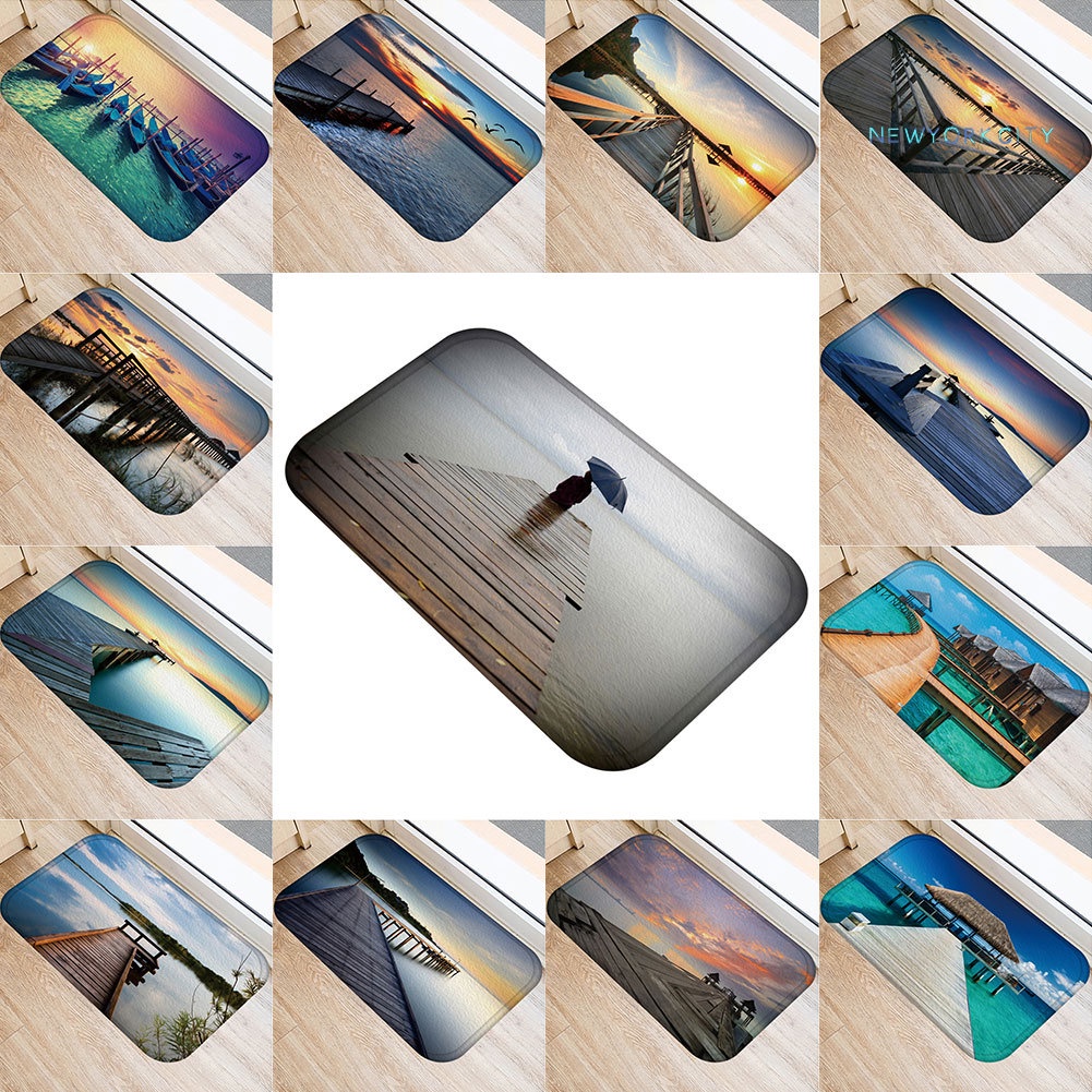 Thảm Chùi Chân Chống Trượt Họa Tiết Cây Cầu / Đại Dương Độc Đáo