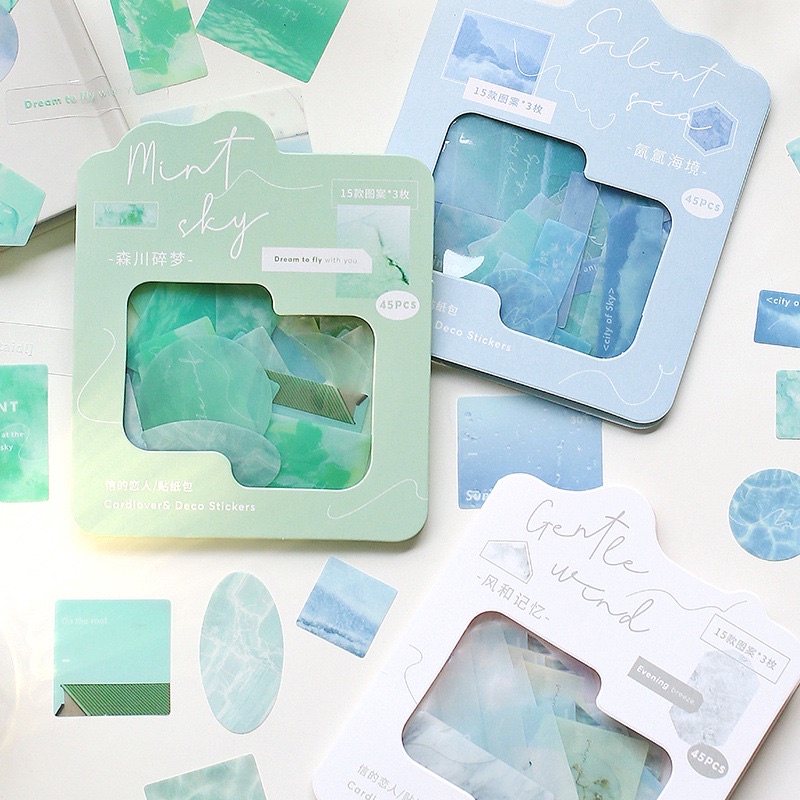Set 45 sticker hình dán trang trí sổ ST009