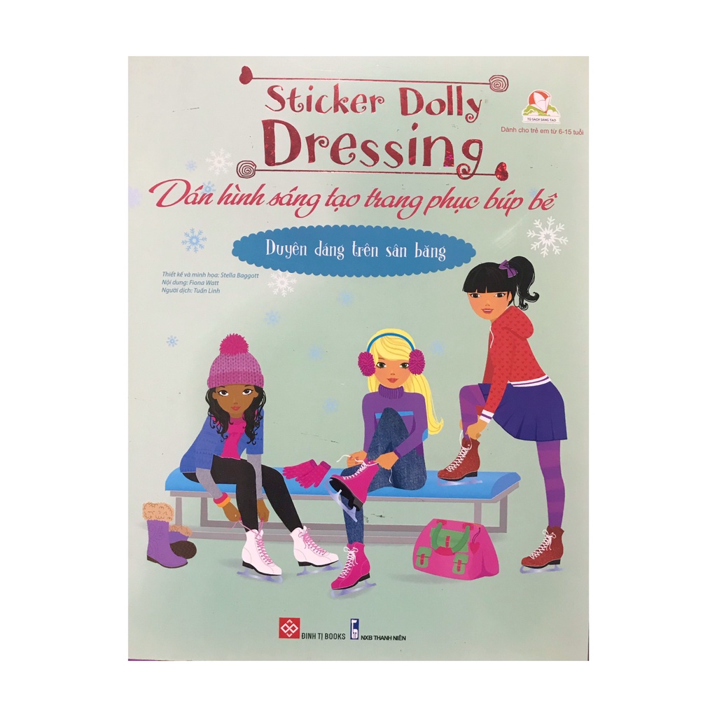 Sách -  Sticker Dolly Dressing : dán hình sáng tạo trang phục búp bê : Duyên dáng trên sân băng ( Đinh Tị )