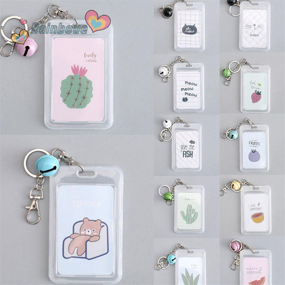RAINBOW Kids Gift Cartoon Bank Credit  Bus Card  Card Holder  Key Chain Card Cover  Cute  Keyring  Cactus Case