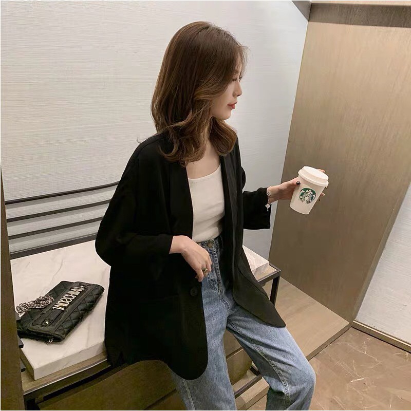 [Mã WASTMAY giảm 15% tối đa 30K đơn 150K] Áo Khoác Nữ Tay Lỡ Blazers Ulzzang 4 màu ( Đen, Tím, Hồng, Kem) | BigBuy360 - bigbuy360.vn