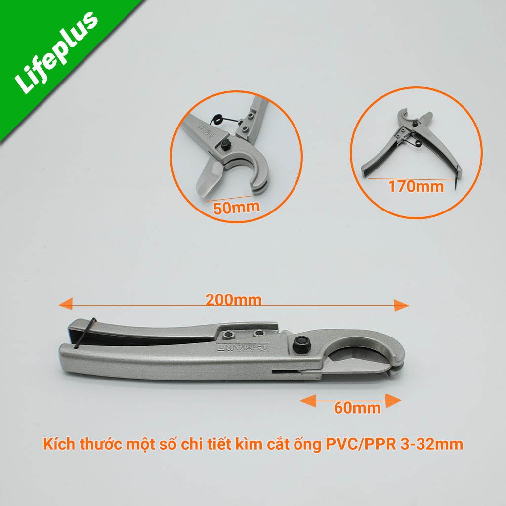 Kìm cắt ống PVC/PVR 3-32mm C-Mart