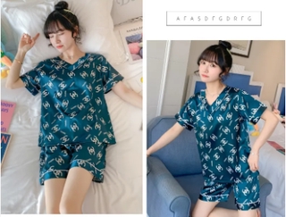 【COD】Đồ Ngủ Lụa Mỏng Ngắn Tay Bộ đồ Mặc Nhà Sexy Bộ đồ Mặc Nhà