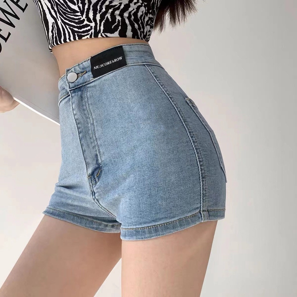 Quần Short Denim Lưng Cao Phong Cách Hàn Quốc Dễ Phối Đồ  tao bao