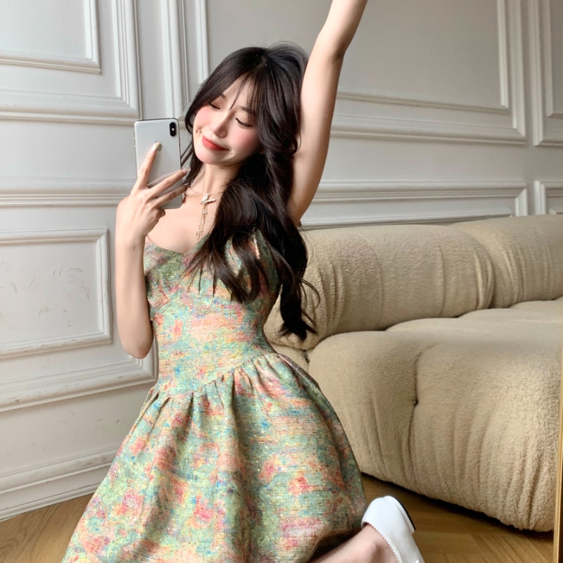 Đầm hoa Perty không tay thời trang Hàn Quốc quyến rũ cho nữ