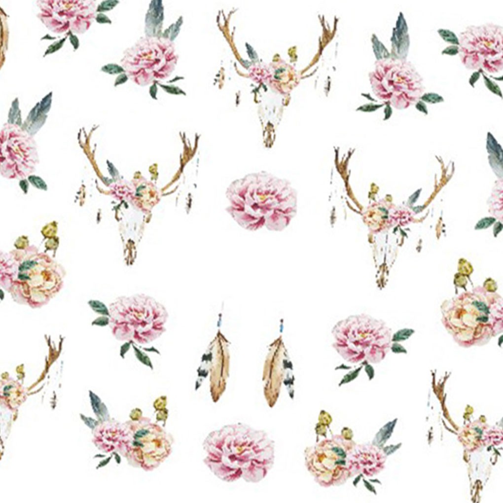 [Hàng mới về] Miếng dán trang trí móng tay nghệ thuật họa tiết hoa phong cách cổ điển