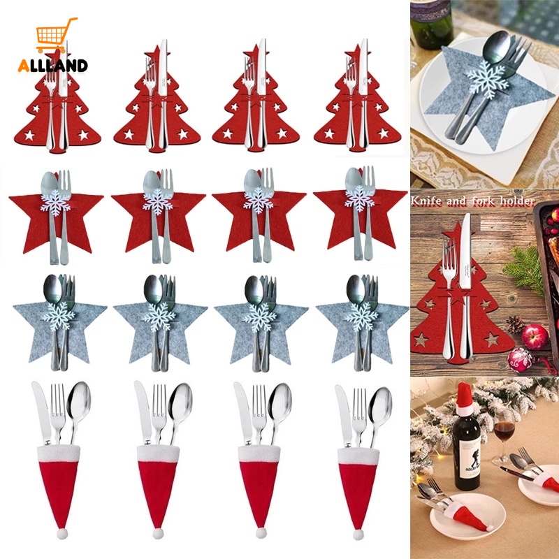 Túi Đựng Muỗng Nĩa / Dao Hình Ông Già Noel / Người Tuyết / Tuần Lộc Giáng Sinh